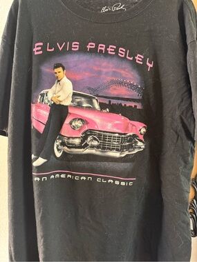 Black Short-Sleeve Graphic Tee with Pink Car
